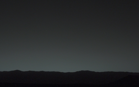 Do you see the bright light a bit left of center? It's faint, but zoom in closer and you'll see a bright object in the sky. That's Earth as seen from Mars in January 2014.    Image Credit: NASA/JPL-Caltech/MSSS/TAMU